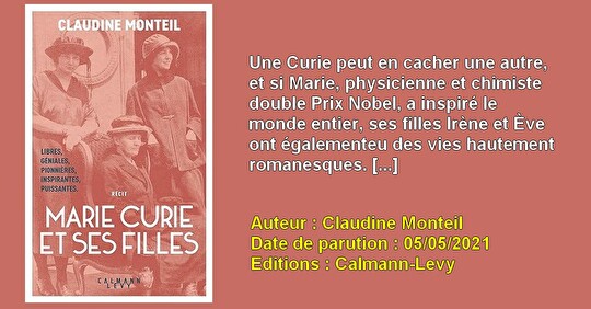 LIVRE. "Marie Curie et ses filles" de C. Serre (AA40)