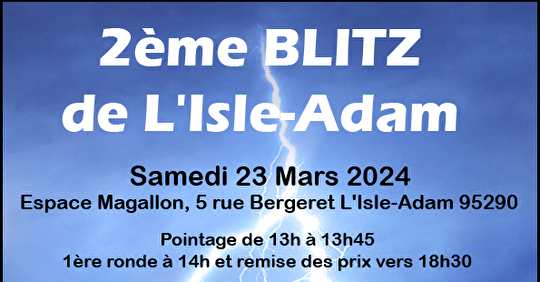 2e tournoi Blitz de l'Isle -Adam, 23 mars