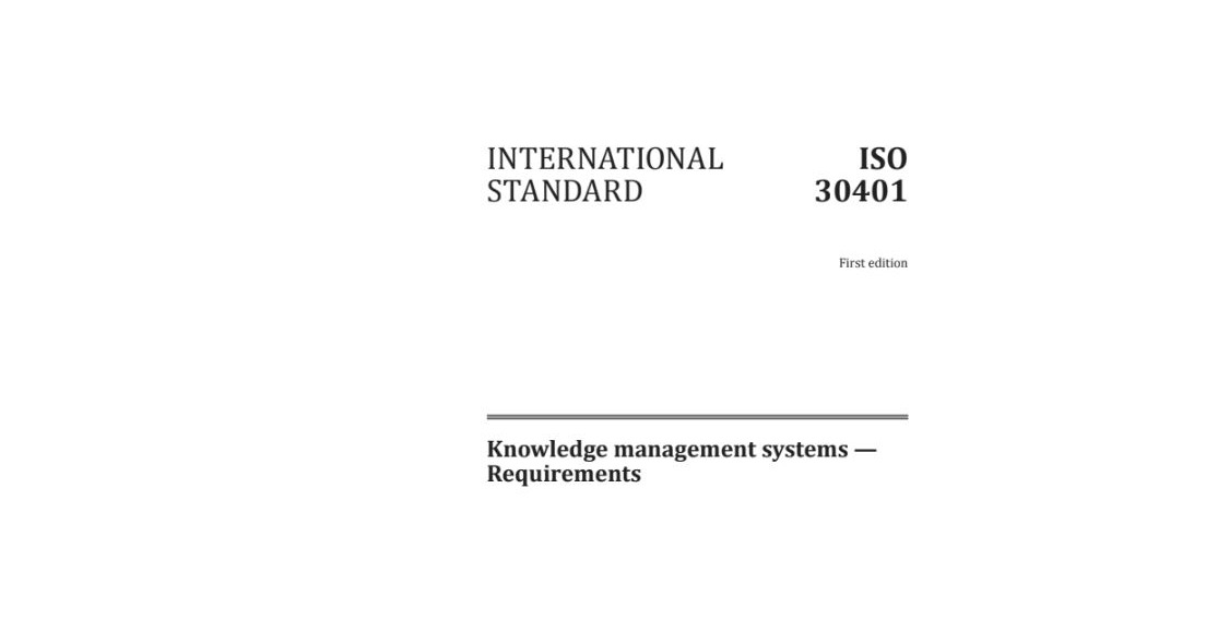 Parution de l'ISO30401