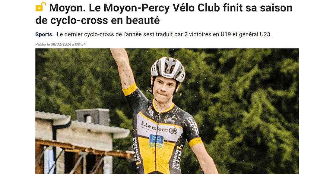 Le Moyon-Percy Vélo Club finit sa saison de cyclo-cross en beauté