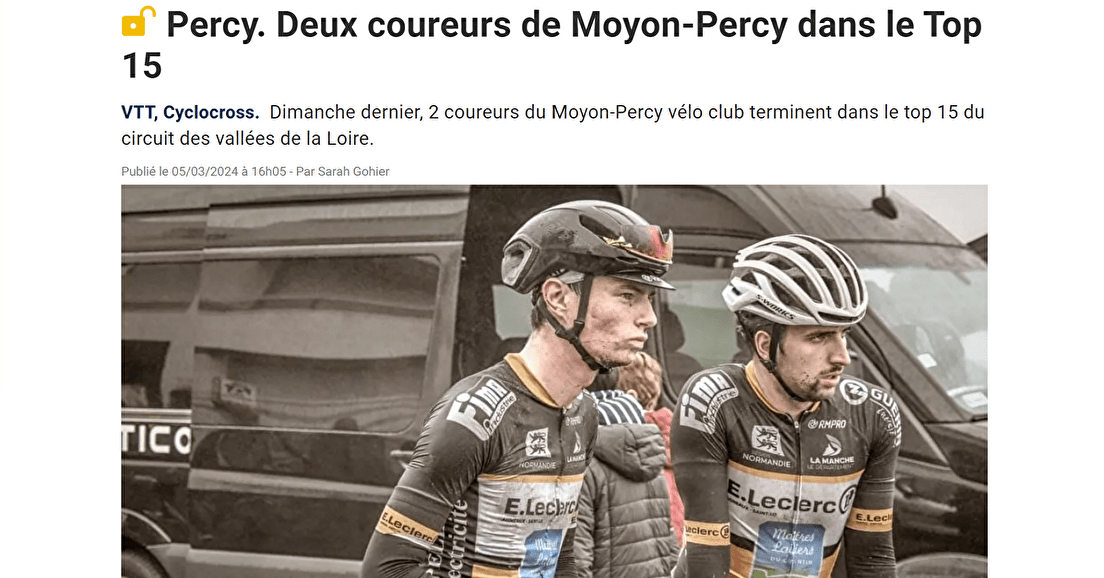 Deux coureurs de Moyon-Percy dans le Top 15