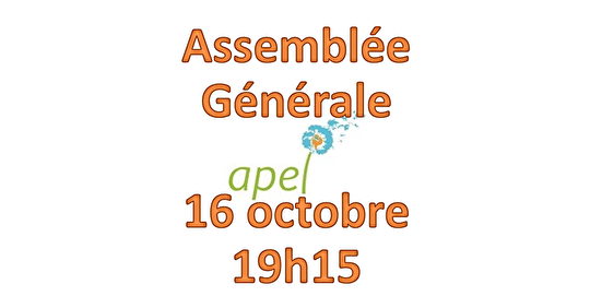 Participez à l'Assemblée Générale du 16 octobre à 19h15 !