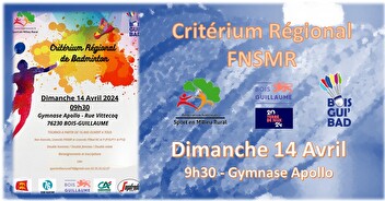 Dimanche 14 Avril : Critérium Régional FNSMR