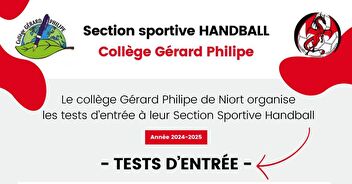 Section Handball du collège Gérard Philippe à Niort