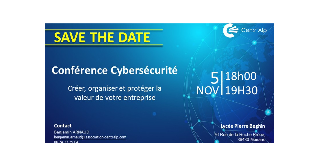 SAVE THE DATE - Conférence cybersécurité - 5 novembre