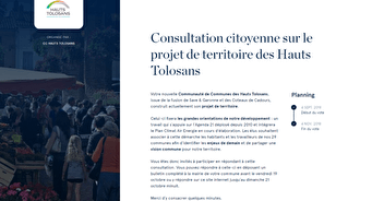 [Retour d'expérience] Consultation: projet de territoire des Hauts Tolosans