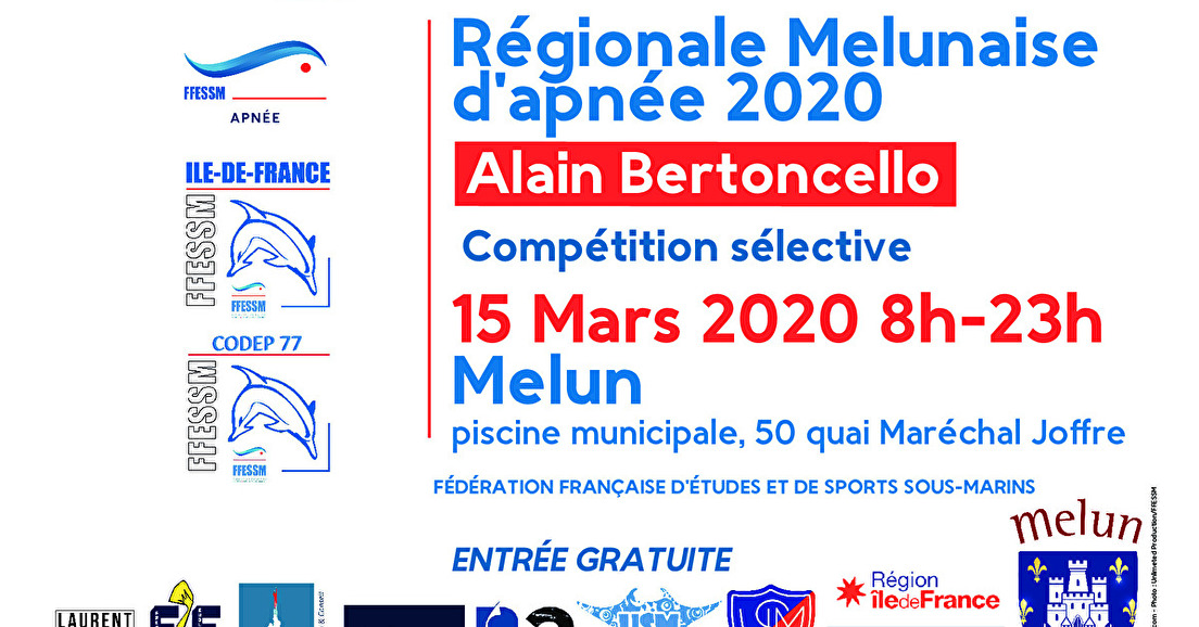 Compétition régionale d'apnée - Melun dimanche 15 mars 2020