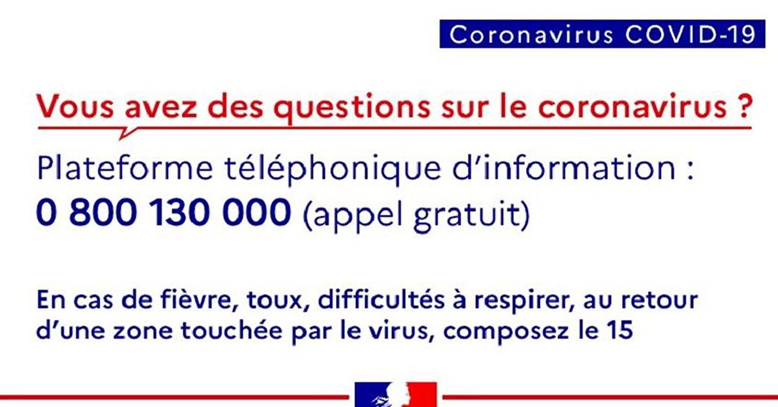 Coronavirus : Plateforme Téléphonique d'Information